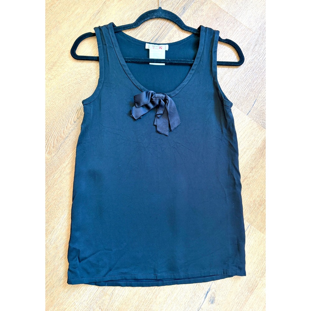 Vintage Yves Saint Laurent Rive Gauche 70s Archival S Small 36 Black Bow Top YSL - Picture 2 of 6